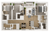 Brizo C2B 3 Bedroom 2 Bathroom Floorplan